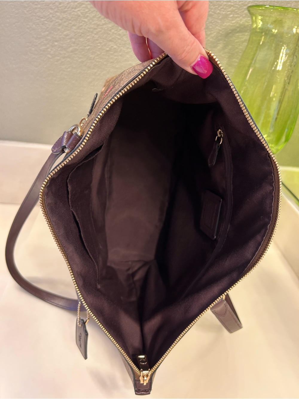 Coach Signature Print Tote with Butterfly Accents AND Coordinating Wallet! - Picture 8 of 16